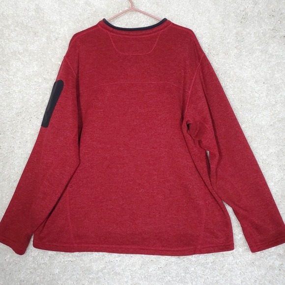 LL Bean Men Polartec Pullover Size 2XL Tall Red Hiking Outdoors Arm Pocket - Picture 9 of 14